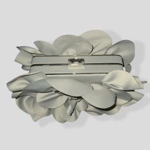 Nordstrom 3D Radiant Floral Silver Evening Clutch
